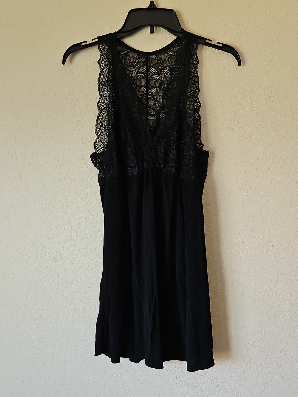Adore Me 0x Black Lace-Back Chemise Nightdress - Women Intimates